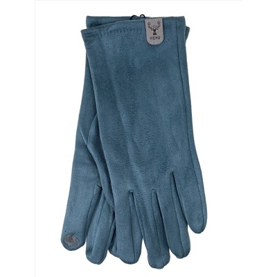 Женские демисезонные перчатки из велюра, цвет бирюзовый