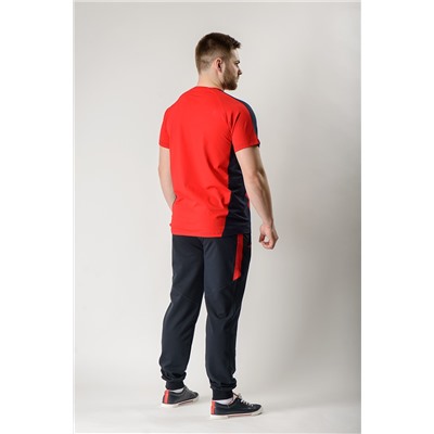 Спортивные брюки М-1220: Тёмно-синий / Красный