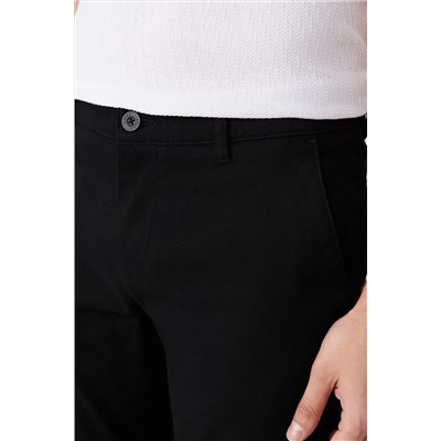 Мужские черные брюки Добби с боковым карманом, облегающие гибкие парусиновые брюки-чиносы E003008
