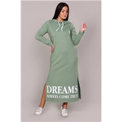 Платье длинное с разрезами - DREAMS - 477 - оливка