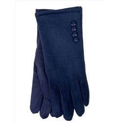 Женские утепленные велюровые перчатки, цвет синий
