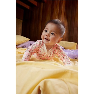 Bonds Pink Floral Print Wrap Zip Sleepsuit