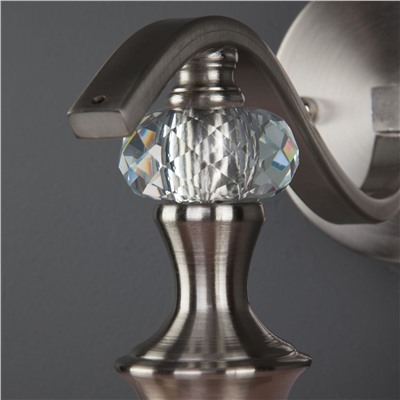 Настенный светильник с тканевым абажуром
                     Eurosvet  60070/1 сатин-никель