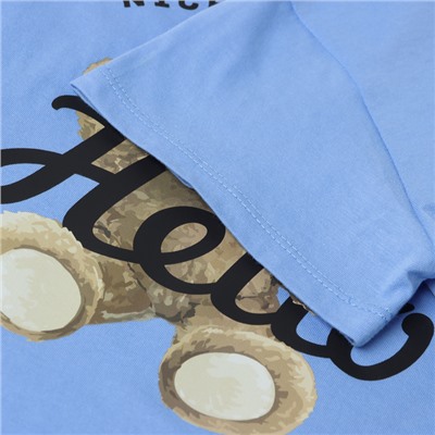 Пижама женская (футболка и шорты) KAFTAN Hello р. 40-42, голубой