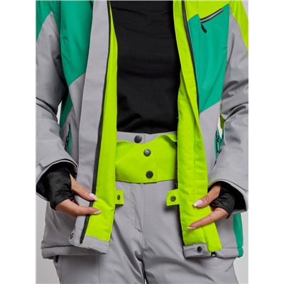 Горнолыжная куртка женская зимняя салатового цвета 2319Sl