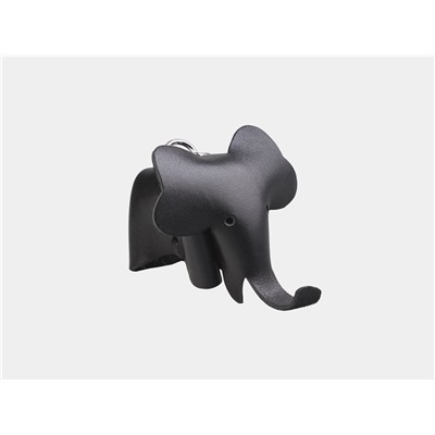 Черный кожаный брелок из натуральной кожи «Брелок «Слон» Черный»