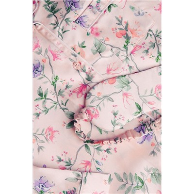 Monsoon Pink Hydrangea Satin Pyjama Set