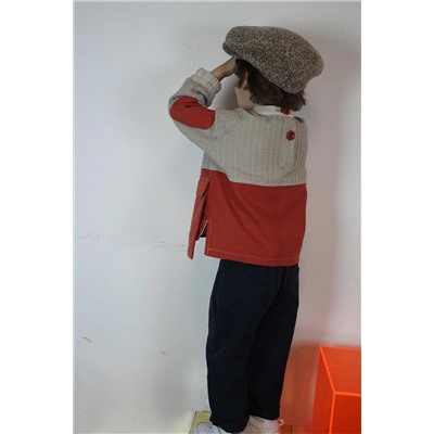 Тканый свитер для мальчика двухцветного цвета HULM70222SEGS0158-122