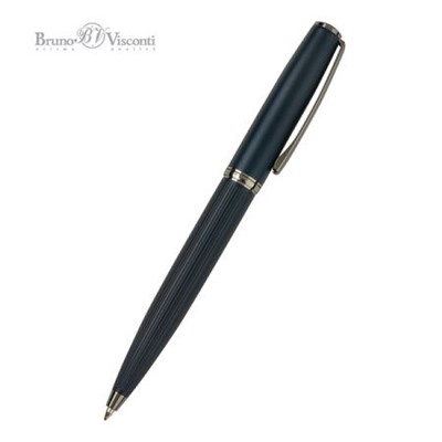 Ручка автоматическая шариковая 0.7мм "SIDNEY" синяя, синий металлический корпус 20-0361 Bruno Visconti