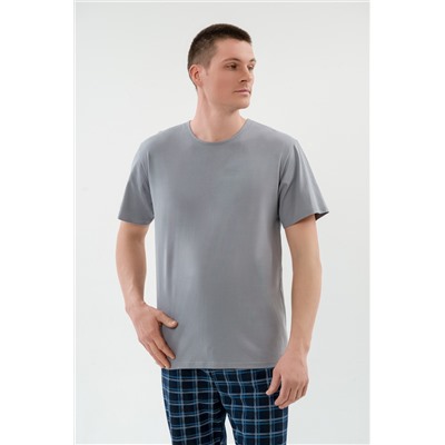 Пижама мужская из футболки с коротким рукавом и брюк из кулирки Генри серый