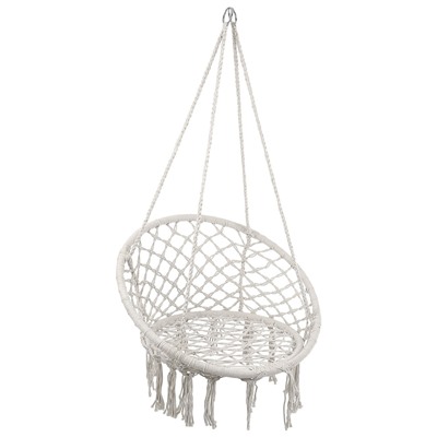 %Гамак-кресло подвесное плетёное (80х60х120 см, до 150 кг, белый)