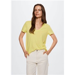 Camiseta algodón lino -  Mujer | MANGO OUTLET España
