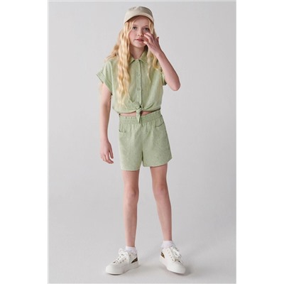 River Island Girls Linen Tie Front Set