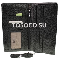 15 9910 black кошелек GENUINE LEATHER натуральная кожа 9x19x2