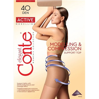 CONTE ACTIVE 40 Колготки женские с утягивающими шортиками