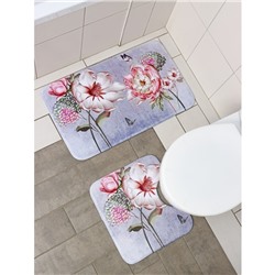 Набор ковриков для ванной и туалета Доляна «Весна», 2 шт, 40×45 см, 45×75 см