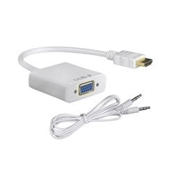 Адаптер HDMI to VGA + audio (белый)