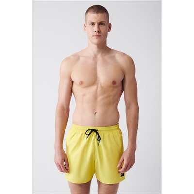 Желтый купальник, шорты для плавания, быстросохнущие, стандартного размера, однотонные