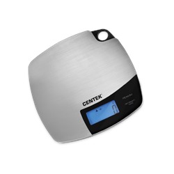 Весы кухонные Centek CT-2463 сталь, сенсор, LCD- 59х27 с подсветкой, t° в комнате, max 5кг, шаг 1г