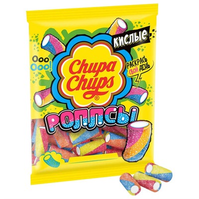 Мармелад жевательный CHUPA CHUPS (Чупа-Чупс) "Кислые Роллсы", мини-трубочки, 70 г, пакет