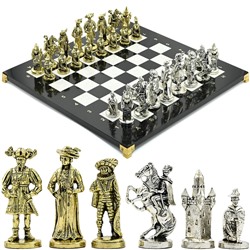 Шахматы подарочные с металлическими фигурами "Рококо", 420*420мм