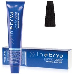 INEBRYA BIONIC COLOR Крем-краска для волос безамм 1/0 Black Черный 100мл