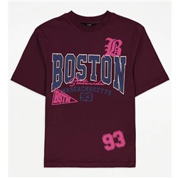 Burgundy Boston College Slogan T-Shirt