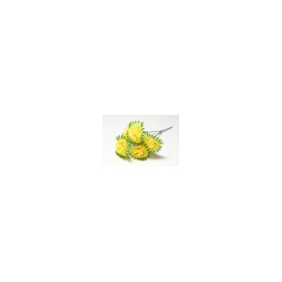 Искусственные цветы, Ветка в букете гвоздика на листе 5 голов (1010237) микс