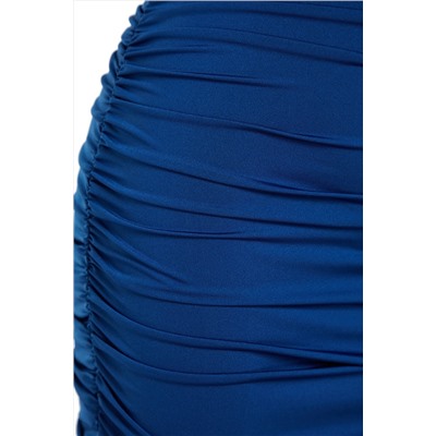 Элегантное вечернее платье темно-синего силуэта с трикотажными аксессуарами TPRAW24EL00235