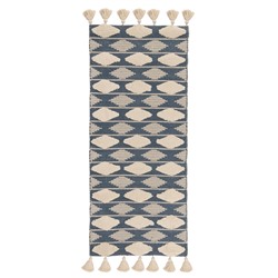 Ковер из хлопка синего цвета Argyle из коллекции Ethnic, 70х160 см