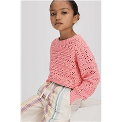 Reiss Isobel Crochet Crew Neck Jumper