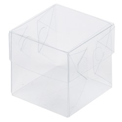 Коробка для макарон с пластиковой крышкой (прозрачная) 55*55*55 мм