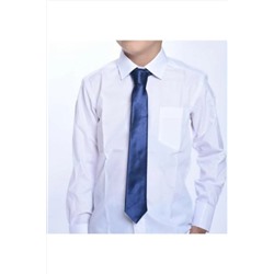 Белая школьная рубашка с длинным рукавом для мальчика tr1