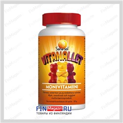 Мульти-витамины для подростков Vitanallet мишки 60 таблеток Sana-Sol