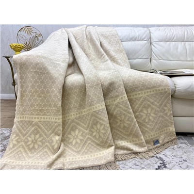 Плед cotton Rajtex 150*200 Снежинка беж 1710b