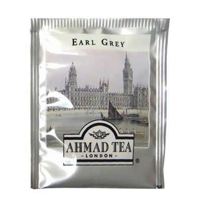 Чай AHMAD (Ахмад) "Earl Grey", черный цейлонский с ароматом бергамота, 100 пакетиков в конвертах по 2 г, 595i-08