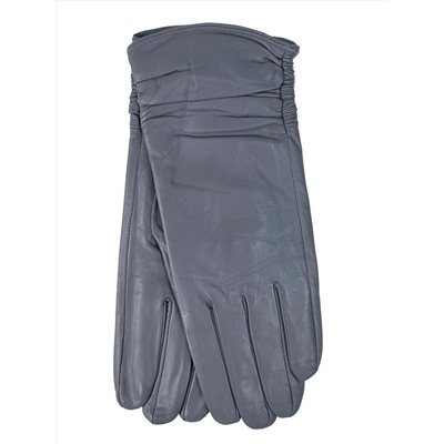 Женские демисезонные перчатки из натуральной кожи, цвет светло серый