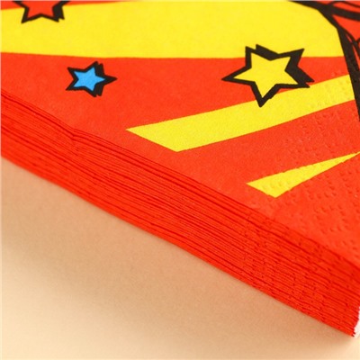 Салфетки бумажные "Супермен", 33х33 см, 20 штук, 3-х слойные, Человек-паук