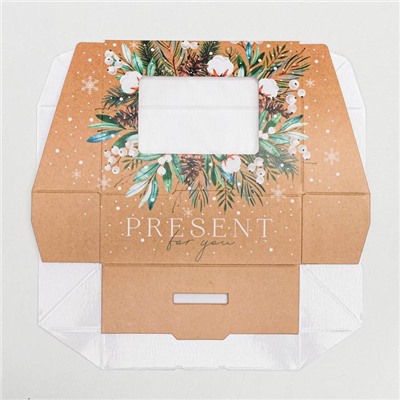 Коробка складная «Present», 10 х 8 х 3.5 см, Новый год