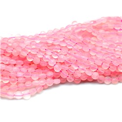 Бусины для рукоделия из розового кварца т.круг гр.4мм, 38,5см, 94 бусины