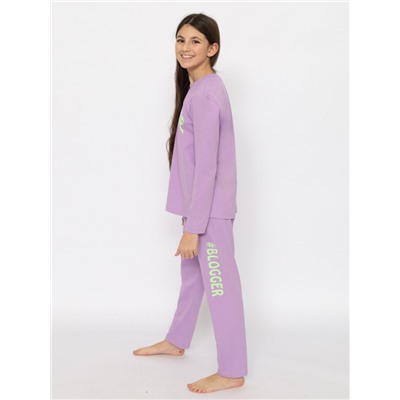 CSJG 50175-45 Пижама для девочки (джемпер, брюки),лаванда