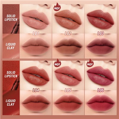 Матовая помада и блеск O.TWO.O Lip Glaze Lipstick № L01 Apricot 6.5 g