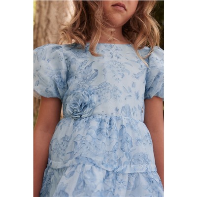 Laura Ashley Organza Floral Midi Dress