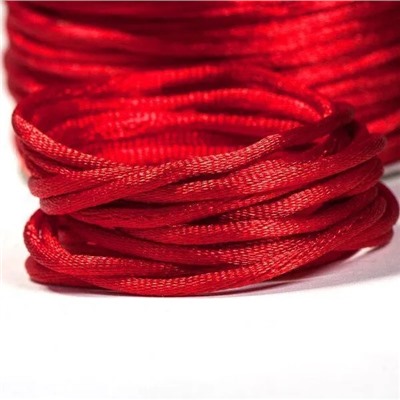 Шнур атласный для кумихимо, цвет красный, 2 мм