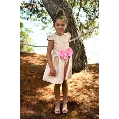 Angels Face Pink Rose Madison Metallic Flower Dress