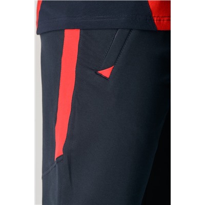 Спортивные брюки М-1220: Тёмно-синий / Красный