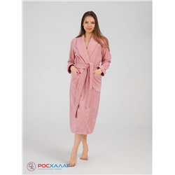 Женский махровый халат с шалькой пудрово-розовый МЗ-02 (102)