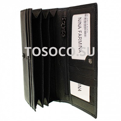 nf-9287-b black кошелек Nina Farmina натуральная кожа 9x19x2