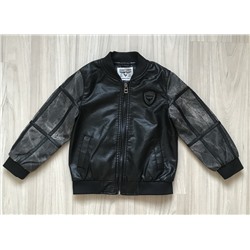 М.809 Куртка  кожаная черная
