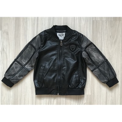 М.809 Куртка  кожаная черная (130)